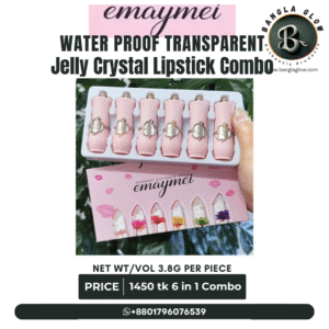 Emaymei Transparent Jelly Lipstick – 6 Flavors Gift Set | Color Changing Crystal Lipstick Combo