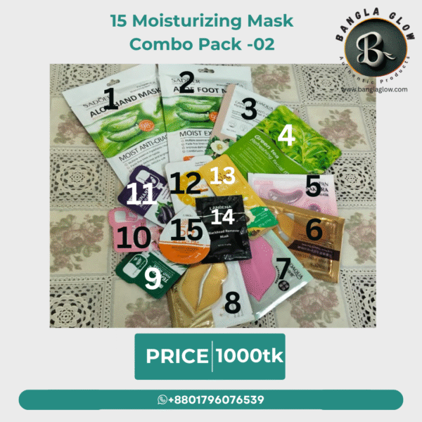 15pcs Moisturizing & Acne-Control Mask Combo