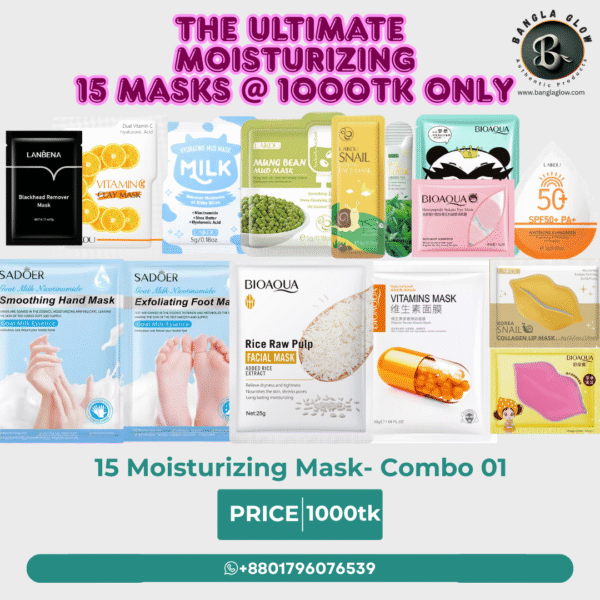 15pcs Hydrating & Glow Mask Combo – Bangla Glow