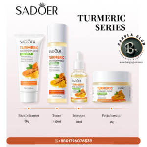 SADOER Turmeric 4-in-1 Complete Skincare Combo Set (Cleanser + Toner + Serum + Cream)