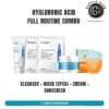 hyaluronic acid skin care combo cleanser masks cream and sunscreen