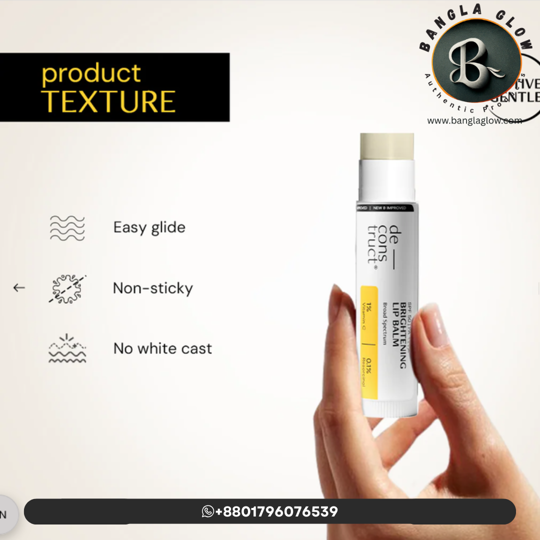 Deconstruct Brightening Lip Balm With SPF 50 – 1% Vitamin C + 0.1% Resorcinol (4g) - Image 6