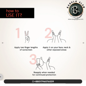 How to apply two finger amount of sunscreen for face and neck