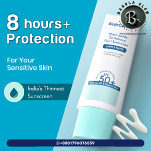 WishCare Niacinamide Sunscreen in-vivo SPF 50 lab test and fluid texture