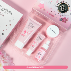LAIKOU Japan Sakura Sweet Kiss Set 4pcs – Cleanser, Serum, Eye Cream & Essence Cream - Image 6